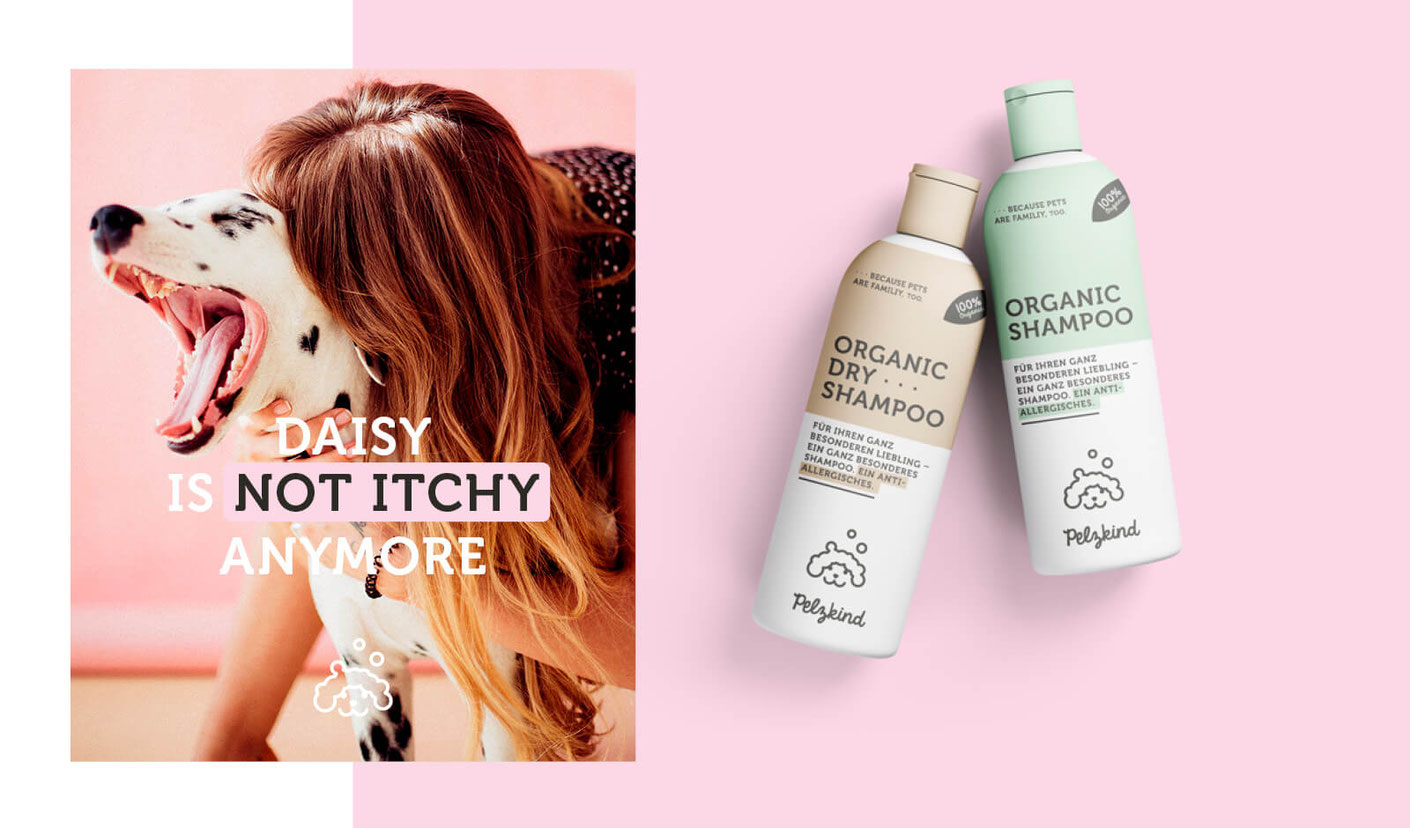 Pastel rosa, hellbraun, mintgrün, hellblau Packaging Design für Pelzkind