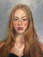 ノリコミシマの描く人物画、油絵、norico mishima’s portrait oil painting.