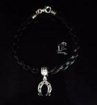 Pferdehaararmband mit einem Hufeisen Anhänger / Charm aus 925er Silber
