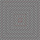 In questo esempio di illusione geometrica i quadrati rossi appaiono distorti, come se fossero dei rombi.