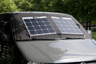 SOLARA super Solarmodule for Camper and RV to shadow the car for maximum indipendent power SOLARA windshield cover with high-tech solar modules for motorhomes and campers SOLARA windshield cover with high-tech solar modules for motorhomes and campers 