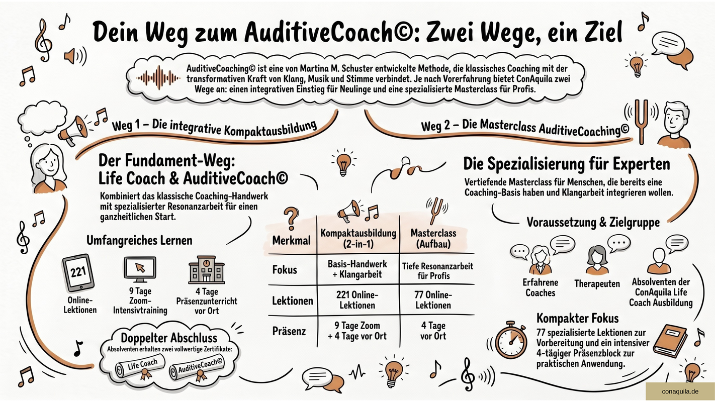 AuditiveCoaching© Masterclass, Coaching mit Musik, Klang und Gesang von und mit Martina M. Schuster