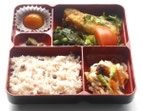 あずきごはんとタラのポン酢弁当