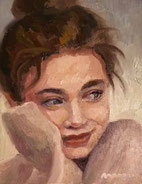 ノリコミシマの描く人物画、油絵、norico mishima’s portrait oil painting.