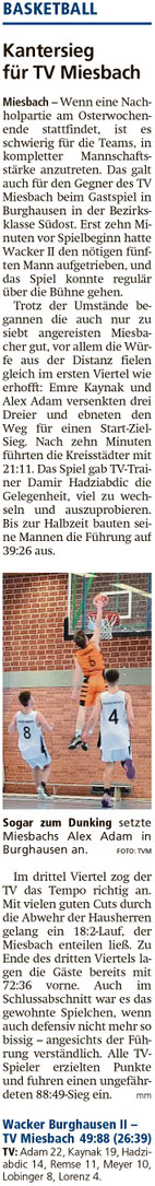Bericht im Miesbacher Merkur am 3. April 2024 - Zum Vergrößern klicken