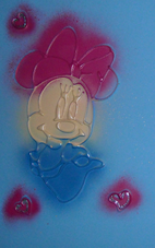 minnie mouse on blue backround