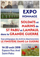 Affiche de l'exposition hommage aux Soldats et Marins de Saint-Pabu dans la Grande Guerre - Août 2018