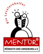 Logo von Mentor Rösrath und Umgebung e.V., Umriss eines Menschen mit Buch