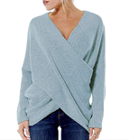 Clickandbay- Maglione-Donna-Elegante-Top-Lavorato a –Maglia-Blu