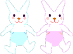 動く２匹のうさぎさん素材
