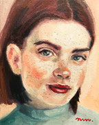ノリコミシマの描く人物画、油絵、norico mishima’s portrait oil painting.