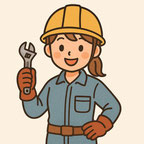 女性の建設作業員イラスト