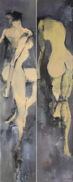 人体四季之双人舞VI BODY OF THE SEASONS - TWO DANCERS VI 200X80CM 布面油画 OIL ON CANVAS 2007