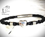 Pferdehaararmband, Herz, 2 Hülsen