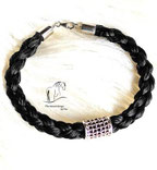 Schmuck aus Pferdehaar-Armband-Gitterhülse 925 Silber