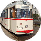 Historische Straßenbahn auf Rundfahrt in Potsdam