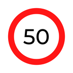 Geschwindigkeitsbegrenzung 50 in der Schweiz.
