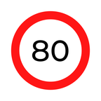 Geschwindigkeitsbegrenzung 80 in der Schweiz.