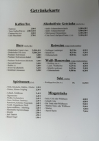 Getränkekarte 