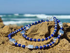 Handgefertigte Silberkette mit Lapislazuli - südsinn fairer Schmuck
