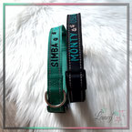 Besticktes Hundehalsband mit Hundename und Telefonnummer von Stickerei LaneyART aus Wilhermsdorf