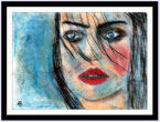 2018#30_Frauenportrait, Pastellgemälde, Figurativ, Frau, Woman, Girl, Feminin, Pastellbild, Noderne Malerei, Pastellmalerei
