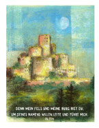 christliche Karten Burg Fels Psalm 31,4