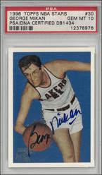 GEORGE MIKAN / Topps Autograph Issue - No. 30