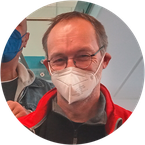 Eduard Robert Lang mit Maske