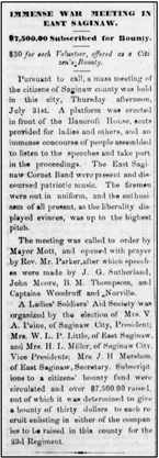 “Immense War Meeting in East Saginaw_East Saginaw Courier 05 Aug 1862, Tue · Page 2”  (click to enlarge)