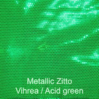 joustava kangas lycra Metallic ZittoVihreä Acid green 1030
