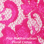 joustava kangas pitsi Mediterranean Floral 1 Cerise