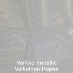 joustava kangas Metallic Verkko Valkoinen Hopea