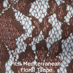 joustava kangas pitsi Mediterranean Floral 1 Taupe