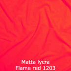 Joustava kangas matta lycra Flame red 1203