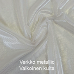 joustava kangas Metallic Verkko Valkoinen Kulta
