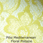 joustava kangas pitsi Mediterranean Floral 1 Pistazie