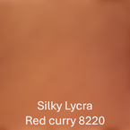 joustava kangas silkkinen lycra 8220 Red curry