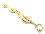 Bracciale da donna a catena maglia ovale bicolore in oro 18 kt IS978GB 