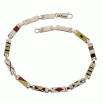 Bracciale in oro bianco 18kt con bandierine 