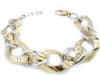 Bracciale da donna a catena maglia ovale bicolore in oro 18 kt IS978GB 