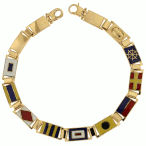Bracciale in oro giallo 18kt con bandierine gr. 16