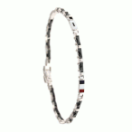 Bracciale in oro bianco 18kt e onice con bandierine 