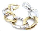 bracciale catena grande donna in oro giallo e bianco 18 kt codice : IS983GB