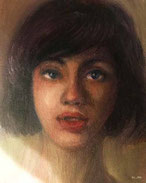 ノリコミシマの描く人物画、油絵、norico mishima’s portrait oil painting.