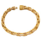 Bracciale Catena forzatina in oro giallo brillantato BG2712G
