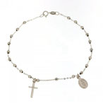 Bracciali Rosario in oro bianco con Madonna Miracolosa prezzi