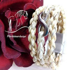 Pferdehaararmband, Infinity, 3 einzelne, Stränge
