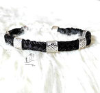 Schmuck aus Pferdehaar-Armband-5 Hülsen Silber