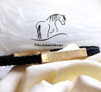  Armband aus Pferdehaar-G02- mit Hülse und Gravur-Hebeldruckverschluss-24 Karat vergoldet.  Durchmesse ca. 4mm  Karabinerverschluss  100 €  Hebeldruckverschluss  